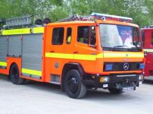 before refurbishment and repair picture for a mercedes fire appliance for sale at fire truck services