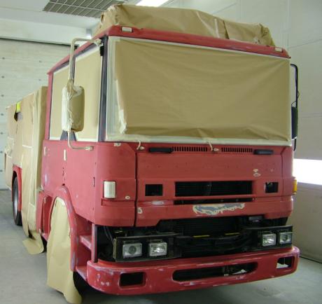 fire engine respray prior to sale by fire truck services