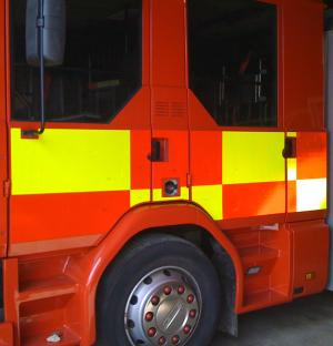 new graphics applied to fire engine for sale at fire truck services